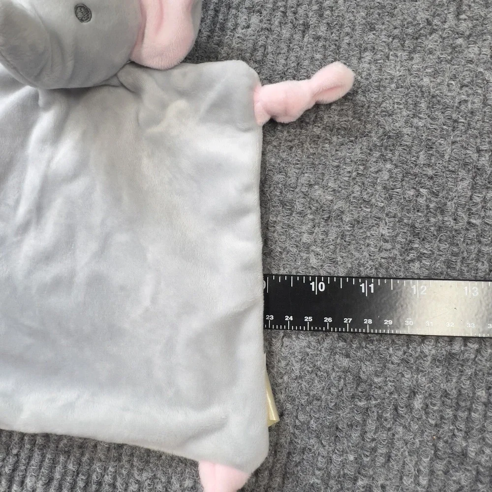 Dan Dee Baby‎ Lovey Security Blanket Elephant Plush Gray Bow Rattle Embroidered
